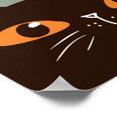 Pit naadloos patroon met zwarte katten en pompoene poster (Hoek)