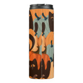 Pit naadloos patroon met zwarte katten en pompoene thermosbeker (Achterkant)