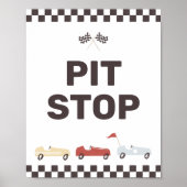 Pit Stock Sign Twee Fast Race Birthday Poster (Voorkant)