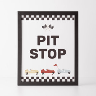 Pit Stock Sign Twee Fast Race Birthday Poster