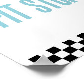 Pit Stop Blauwe Vlam Race Auto Party Tafelbord Poster (Hoek)