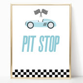 Pit Stop Blauwe Vlam Race Auto Party Tafelbord Poster