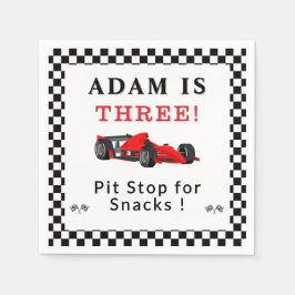 Pit Stop for Snacks – 3rd Race Car Birthday Napkin Servet