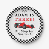 Pit Stop for Snacks – Red Race Car 3rd Party Papieren Bordje (Voorkant)