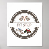 Pit Stop Fun Bikes Verjaardagsteken Poster (Voorkant)