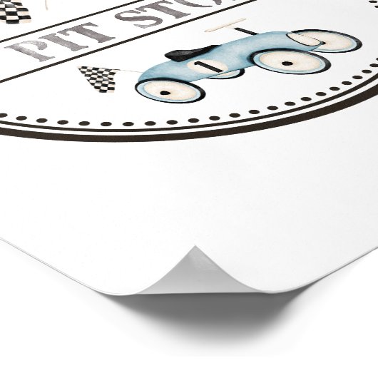 Pit Stop Race Auto Rit-On Sign Poster (Hoek)