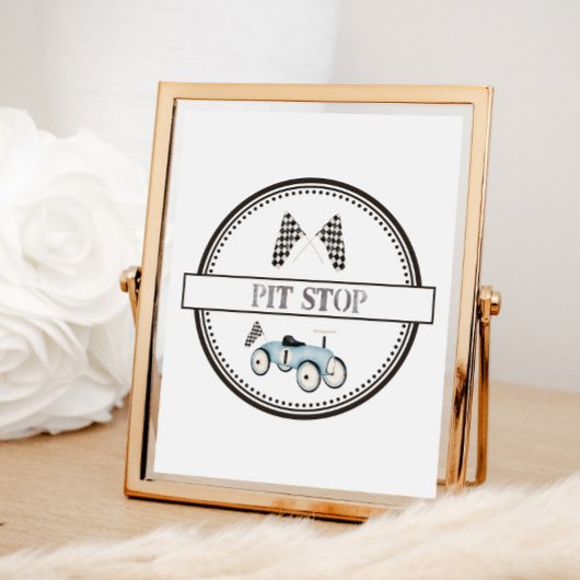 Pit Stop Race Auto Rit-On Sign Poster