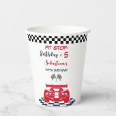 Pit stop race kinderen verjaardag papieren bekers (Voorkant)
