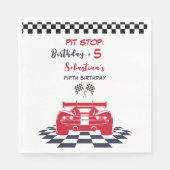 Pit stop race kinderen verjaardag servet (Voorkant)