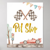 Pit Stop Racing Sign Poster (Voorkant)