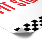 Pit Stop Red Flame Race Auto Party Tafelbord Poster (Hoek)