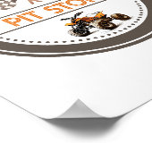 Pit Stop Sinaasappel Quad Bike Verjaardagsteken Poster (Hoek)