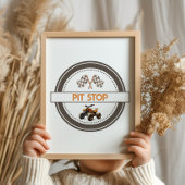 Pit Stop Sinaasappel Quad Bike Verjaardagsteken Poster