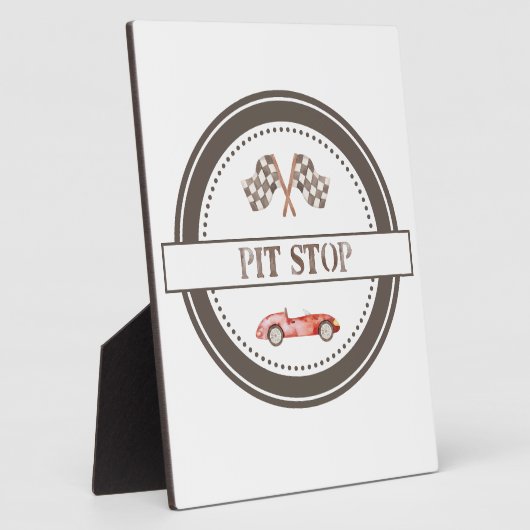 Pit Stop Verjaardag Tafelblad Plaque met Ezel Fotoplaat (Zijkant)