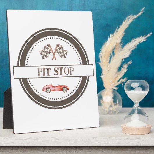 Pit Stop Verjaardag Tafelblad Plaque met Ezel Fotoplaat (Zijkant)