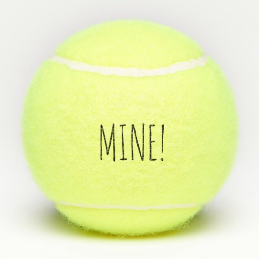 "Pit uit!.. mijn!" Tennis Ball voor honden Tennisballen (Achterkant)