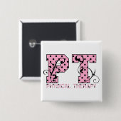 pit zwarte en roze pols vierkante button 5,1 cm (Voorkant /achterkant)