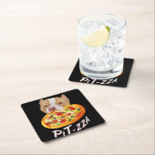 Pit-zza. Pit Bull & Pizza Middelgrote Gift Bag Dro Kartonnen Onderzetters (Insitu)
