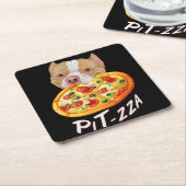 Pit-zza. Pit Bull & Pizza Middelgrote Gift Bag Dro Kartonnen Onderzetters (Schuin)