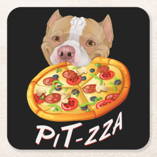 Pit-zza. Pit Bull & Pizza Middelgrote Gift Bag Dro Kartonnen Onderzetters