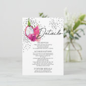 Pitaya bruiloft - Versluitingskaart Informatiekaartje (Staand voorkant)