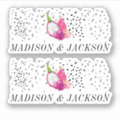 Pitaya Dragon Fruit Elegant Wedding Personalized Sticker (Voorkant)