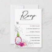 Pitaya Dragon Fruit Elegant Wedding RSVP Kaartje (Voorkant)