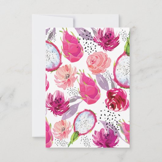 Pitaya Dragon Fruit Elegant Wedding RSVP Kaartje (Achterkant)