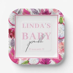 Pitaya Dragon Fruit Gepersonaliseerde Baby Sprinkl Papieren Bordje