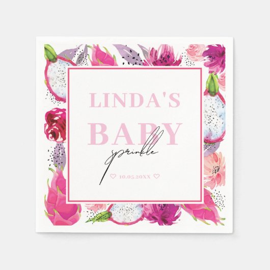 Pitaya Dragon Fruit Gepersonaliseerde Baby Sprinkl Servet (Voorkant)