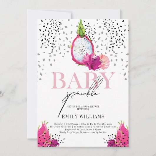 Pitaya Elegant Baby Sprinkle Kaart (Voorkant)
