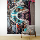 pitblauw wandkleed (In situ)