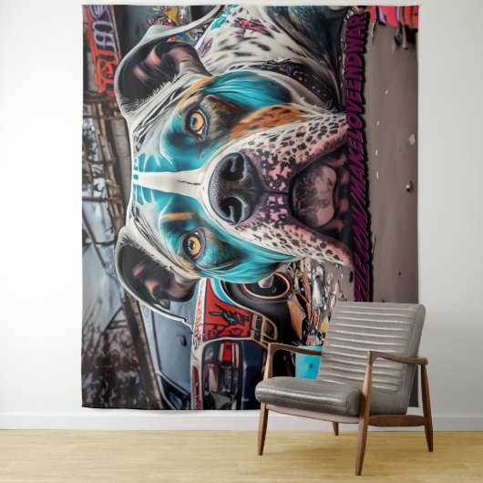 pitblauw wandkleed (In situ)