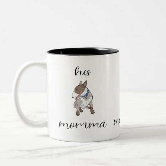 Pitbul Zijn Momma Tweekleurige Koffiemok (Links)