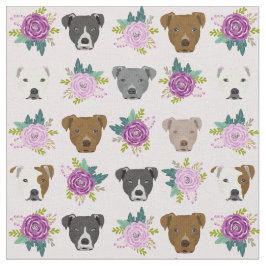 Pitbulilhonden lavenderfloralen stof
