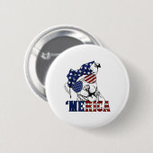 Pitbull 4 juli Amerikaanse vlag zonnebril Ronde Button 5,7 Cm (Voorkant /achterkant)
