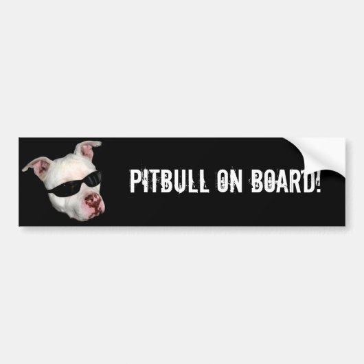 Pitbull aan boord van de bumpersticker (Voorkant)