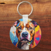 pitbull abstracte sleutelhanger (Achterkant)