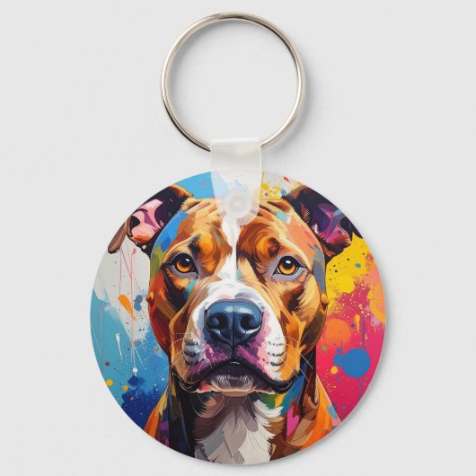 pitbull abstracte sleutelhanger (Achterkant)
