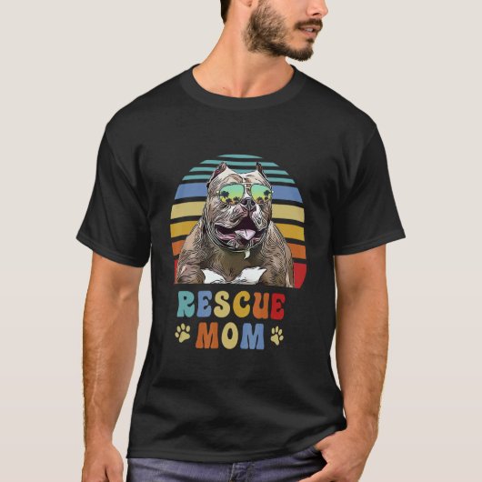 Pitbull Adoptie Foster Reddingshond Moeder T-shirt (Voorkant)