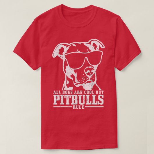 Pitbull alle honden zijn wollen bollen regel grapp t-shirt (Design voorkant)