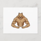 Pitbull als bodybuilder extreem briefkaart (Voorkant)