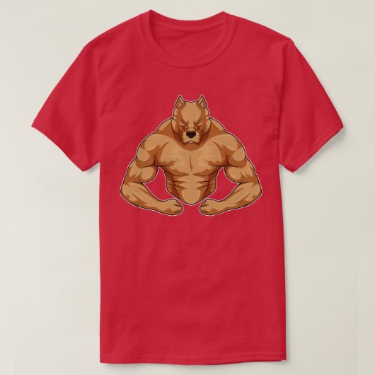 Pitbull als extreme Bodybuilder T-shirt (Design voorkant)