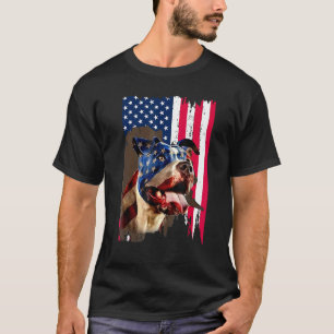 Pitbull American Flag op 4 juli Pitbull Patrioti T-shirt