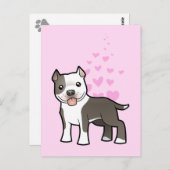 Pitbull / American Staffordshire Terrier Love Briefkaart (Voorkant / Achterkant)