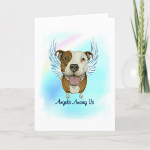Pitbull Angel Dog Pet Verlies Sympathie Card Bedankkaart