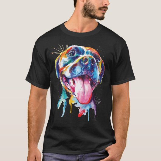 Pitbull Artistiek Kleurrijk Hondenras Pit Bull Spl T-shirt (Voorkant)