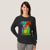 Pitbull Artwork Pit Bull Dog Lover T-shirt (Voorkant volledig)