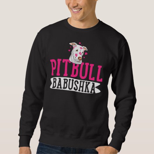 Pitbull Babushka Pit Bull Terrier Hond Trui (Voorkant)