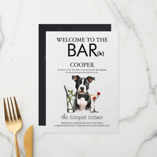 Pitbull Bar Menu (Voorkant / Achterkant in situ)